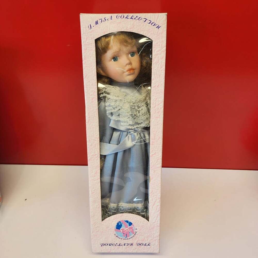 J. Misa Collection Vintage Porcelain Doll in Blue Dress